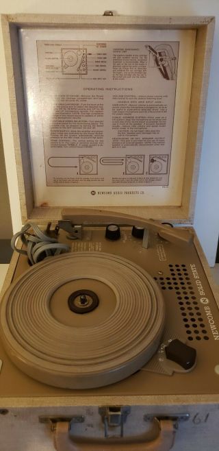 Vintage Newcomb,  Solid - State,  4 Speed Portable Record Player From 1970s