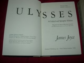 ULYSSES A CRITICAL & SYNOPTIC EDITION JAMES JOYCE 3 VOLUME SET 1984 GARLAND HB ' s 3