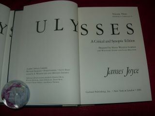 ULYSSES A CRITICAL & SYNOPTIC EDITION JAMES JOYCE 3 VOLUME SET 1984 GARLAND HB ' s 5