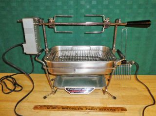 Vintage Farberware Open Hearth Indoor Smokeless Grill & Rotisserie 444a - Usa