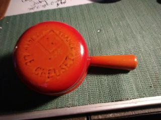 Vintage Le Creuset No.  14 Flame Orange Red Cast Iron Enamel Sauce Pan,  No Lid