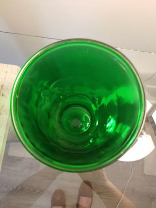 Vintage Retro Art Deco Emerald green Glass 9 1/2 