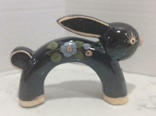 Vintage Tlaquepaque Mexican Pottery Art Deco Rabbit Bunny Figurine,  Unusual