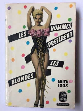 Gentlemen Prefer Blondes Anita Loos Rare Vintage French Marilyn Monroe Book