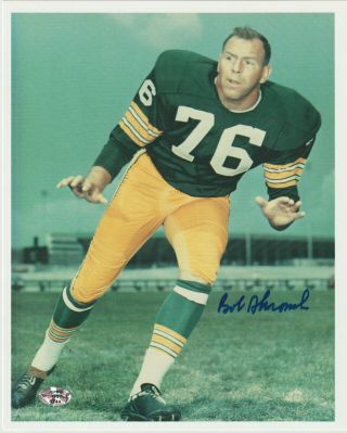 Bob Skoronski Lombardi Packers Signed 8 X 10 Vintage Photo Autograph Auto
