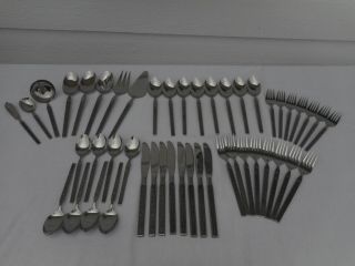 47 Vintage Maria Grande Stainless Steel Flatware Forks Spoons Knives 7 Settings