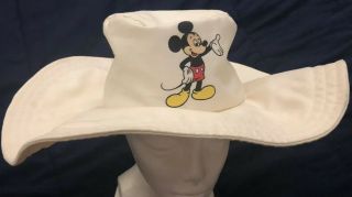 Vintage 1982 Walt Disney Productions Full Brim Mickey Mouse Hat Made In Usa