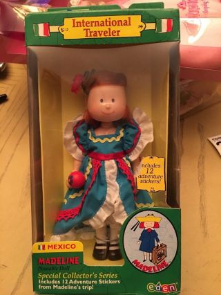 Vtg 1990s Nib Madeline Doll An Eden Gift Mexico International Traveler