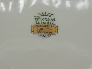 4 Richard Ginori Palermo Blue Salad Plates Gold Encrusted Florence Italy Vintage 3