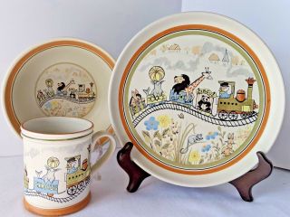 Vintage Denby Stoneware " Safari " Children 