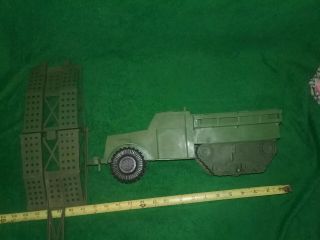 Large 15 " Long Vintage Plastic Mpc Us Army Half Track Truck And Folding Ramp
