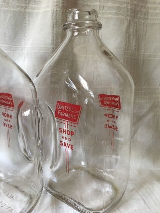 3 Vintage Half Gallon Milk Bottles United Dairy Farmers Cincinnati Ohio Bottle 3