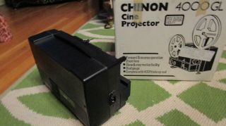 Chinon 4000 GL Dual 8 Regular 8 Film Projector w Adapter Reel 8
