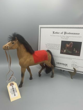 Zsa Zsa Gabor Personal Vintage Felt Buckskin Toy Horse