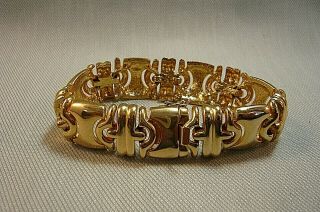 Vintage Panetta Gold Tone Bracelet - Chunky Links - Safety Clasp - About 7 1/2 "