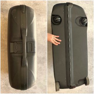 Vintage Samsonite 4 - Wheels Hard Shell Travel Luggage Suitcase Black 28 X 22 X 12