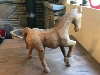 Vintage Solid Wood Carved Horse - - 4