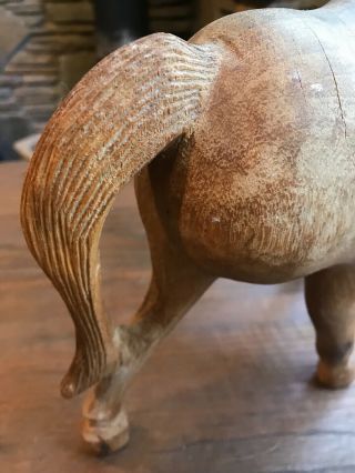 Vintage Solid Wood Carved Horse - - 5