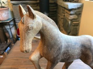 Vintage Solid Wood Carved Horse - - 7