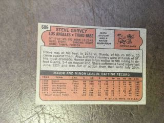 1972 Topps Steve Garvey baseball card Dodgers 686 Vintage 2