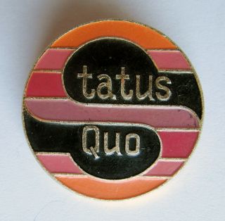 Status Quo Vintage Metal Pin Badge Very Rare