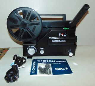 Chinon Whisper Silent Dual 8mm Movie Projector Boxed