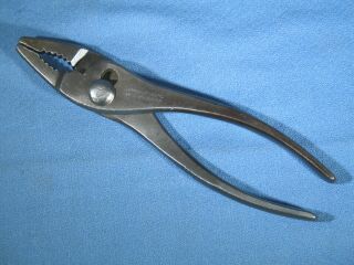 Vintage Jp Danielson 6 - 1/2 " Tin Nose Slip - Joint Pliers Knurled Handles Usa Tool