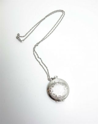 Estate Found Vintage 1950s/60s Sterling Silver Locket Pendant Necklace