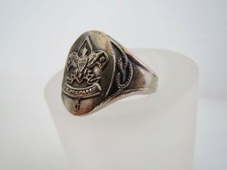 Vintage STERLING SILVER Boy Scout RING 