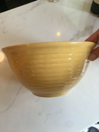 Large Vintage Bauer Pottery Yellow Ringware 9 Mixing Bowl,