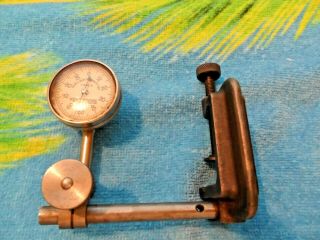 Vintage L.  S.  Starrett Co.  Dial Indicator 1 - 1000 In.  Kent Moore With Table Clamp