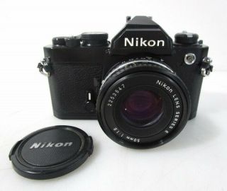 Nikon Black Full Frame 35mm Slr W/ Series E 50mm F/1.  8 Lens Film Camera