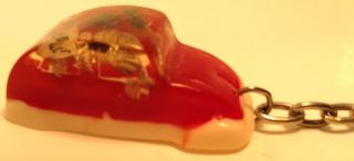 Vintage Keychain Acapulco Sea Shells - Old Car Ancien Porte - Clés Voiture Rouge