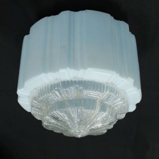 Vintage Art Deco Lamp Light Shade Glass Retro Ceiling Pendant Pastel Blue 452