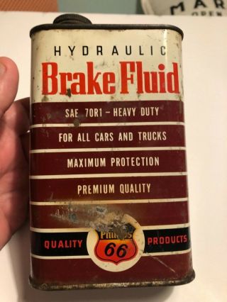 Vintage Phillips 66 Oil Can Hydraulic Brake Fluid Can 16 Oz Empty