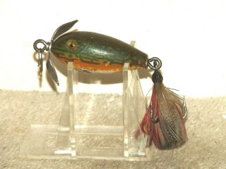 Vintage Shakespeare Punkin Seed Minnow 2 " Wood Body Glass Eyes Fishing Lure