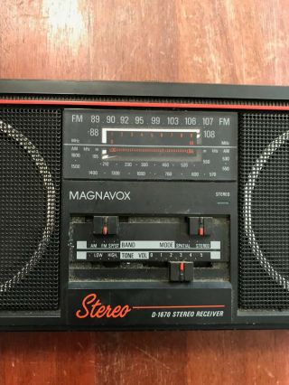 Vintage Magnavox Spatial Stereo Receiver D - 1670 Battery Powered 7