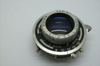 Boyer Topaz Paris 3.  5/75 Coated Functional Medium Format Lens