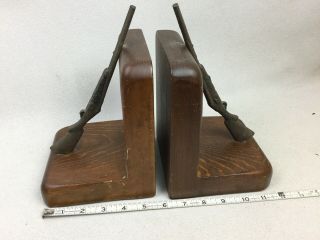 Vintage Bookends By Cornwall Cast Iron Shotguns Hunting Mancave Den Office 5