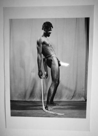 Vintage Gay Interest Nude Male African American Man 5 " X 7 " Black & White Photo,