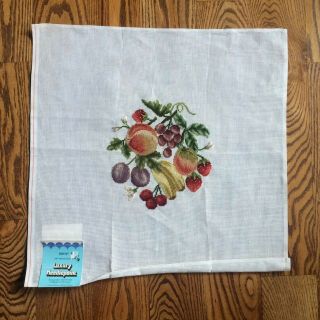 Vtg Dritz Pre - Worked Luxury Needlepoint Canvas - Fruit Madeira Portugal