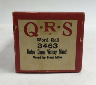 Qrs Vintage Notre Dame " Victory March " Piano Roll 3463