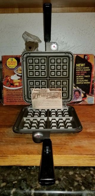 Vintage Nordic Ware Stovetop Waffle Maker,  Euc And Instructions