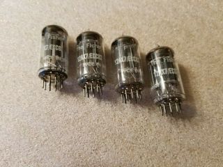 Four The Fisher Telefunken 12ax7 Ecc83 Audio Tubes Ribbed Plates Tests Nos