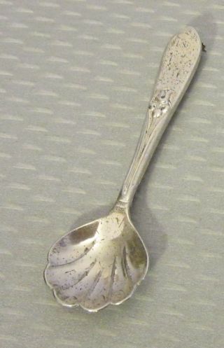 Vtg Sterling Silver Spoon Pin Miniature 2 - 5/8 " Brooch Shell Bowl Signed Sb