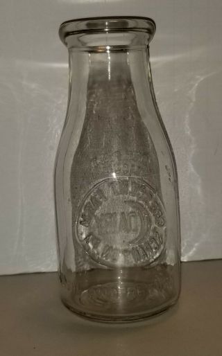Vintage CRESCENT FARM DAIRY Pint Milk Bottle Scranton Pa 3