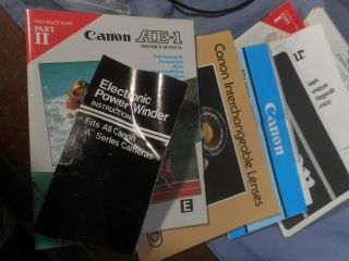 Vintage Canon AE - 1 35 mm Camera,  3 Lenses,  Flash,  Power Winder,  Bag & Manuals 3