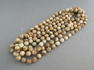 Vintage Hand Knotted Biggs Jasper Ball Bead Long Flapper Necklace 64 "