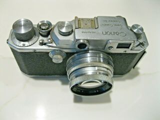 Canon Iib 2b 35mm Rangefinder Film Camera Body W/ 50mm 1.  9 Retractable Lens