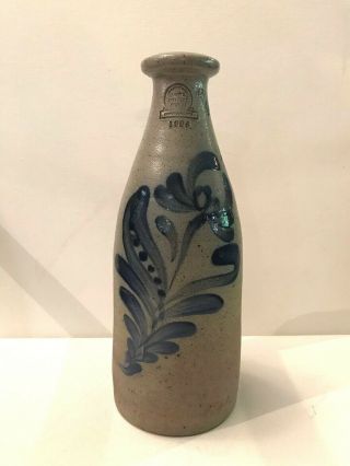 Vintage Rowe Pottery 1994 Salt Glazed Bottle Vase 9”